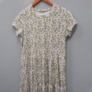 Knit Works Girls Dress Size XL (16) Multicolor Flower Prints Short Sleeve Dress